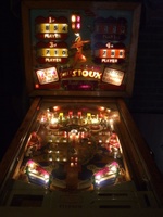 Image # 56110: Sweet Sioux Illuminated Front View 
(The pop bumper caps are not original to this game.)