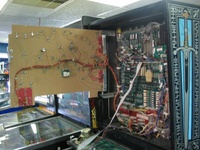 Image # 32703: Swords of Fury Inside Prototype Backbox 
(Serial number X150006.)