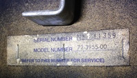 Image # 68025: Af-Tor Inside Cabinet - Model Number 
(Located inside the lower cabinet on the right wall. Serial number 11359.)