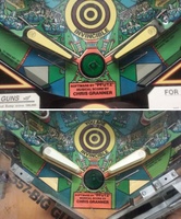 Image # 66101: Big Guns Playfield Color Change 
(Gray triangles in upper image. Yellow triangles in lower image.)