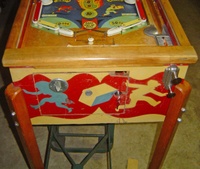 Image # 68114: Thing Cabinet - Front 
(The ABT coin entry chute is not original to this game. The manufacturer used a slightly differently-shaped one made by Heath Coin. Serial number 21550.)