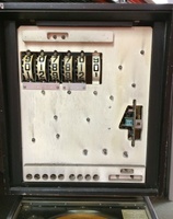 Image # 61164: 3 Jokers Backbox Insert - Front 
(The replay unit is present except for the number wheel. Backbox serial number 81355.)