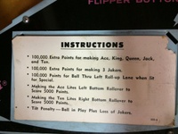 Image # 61158: 3 Jokers Instruction Card - Novelty 
(Cabinet serial number 81346.)