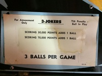 Image # 61155: 3 Jokers Score Card - 3 Ball 
(Cabinet serial number 81346.)