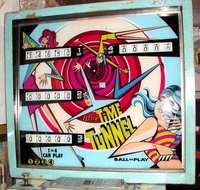 Image # 14291: Time Tunnel Backglass 
(Serial number 1028.)