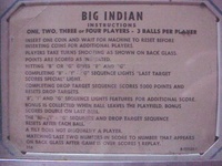Image # 30528: Big Indian Instruction Card (3 Ball)