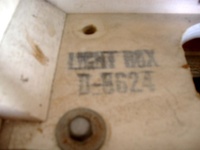 Image # 38758: Top Card Backbox Part Number 
(Part number D-8624. This lightbox (backbox) frame cost $44.00 in a 1974 part catalog. From the game with serial number 08261.)
