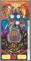 Image # 55922: Agents 777 Original Playfield Artwork 
(Artist is Larry M. Blazek.Marker and colored pencil on vellum with film positive overlay.Dimensions 27 inches by 13 inches.)