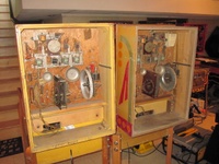 Image # 62881: Trade Winds Inside Backbox Comparison 
(The taller backbox on the right has an after-factory placement of a white chime box and a relay.)