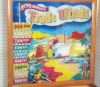 Image # 40711: Trade Winds Backglass 
(Serial number A3958.)