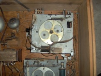 Image # 51417: Tumbleweed Inside Backbox - Detail 
(This unit in the upper right corner has had some parts removed. Nearby, one of the bell units has been taken apart.)
