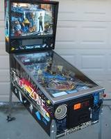 Image # 8839: Twilight Zone Cabinet - Full View 
(Note that machine has a red shooter instead of the normal black shooter.)