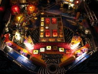 Image # 38778: Twilight Zone Illuminated Sample Lower Playfield 
(Serial number 52920951930. Date of manufacture: 4/7/93.)