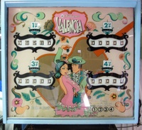 Image # 70648: Valencia Backglass 
(The cabinet has been repainted. Serial number 232856.)
