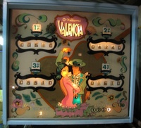 Image # 70649: Valencia Illuminated Backglass 
(The cabinet has been repainted. Serial number 232856.)