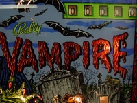Image # 25994: Vampire Illuminated Backglass - Detail 
(Serial number 2275.)