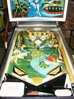Image # 18397: The Wiggler Early Production Playfield 
(This game is serial number 1077, the 77th game produced.)
