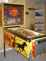 Image # 26855: Wild Fyre Cabinet - Left 
(The spinning target shown in this image is not original to this game.)