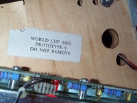 Image # 41196: World Cup Soccer Prototype - Under Playfield - Detail 
(This game is labeled 'Prototype 9'.)
