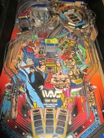 Image # 55205: WWF Royal Rumble Test Game - Playfield 
(Three T-A-G targets are missing. The serial number of this game was not recorded.)