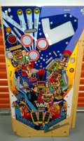 Image # 55003: WWF Royal Rumble Blank Playfield - Cut For Magnets 
(This is a widebody playfield cut on its underside for the proposed installation of three magnets.)