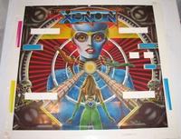 Image # 70461: Xenon Preliminary Backglass Artwork 
(Original painting of Xenon backglass.Artist is Paul Faris.Acrylic and prismacolor on Illustration board.Dimension: same size as production glass.)