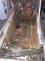 Image # 65640: Zig Zag Inside Cabinet 
(The long brown cord on the right of the motor board is for an after-factory power switch mounted in the front end of the cabinet bottom.)