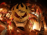 Image # 55270: No Fear: Dangerous Sports Yellow Skull 
(This skull has an atypical yellow color. The artist's signature is after-factory. Serial number is 52225100824.)