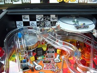 Image # 12077: Indianapolis 500 Playfield Detail 
(Note that this playfield has a custom decal at the rear of the playfield.)