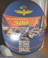 Image # 36500: Indianapolis 500 Promotional Hanging Sign 
(Sign measures 17 by 22 by 1/18 inches.)