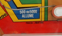 Image # 67260: Ben Hur Playfield - Detail 
(Attribution is given to Jacques Martina who finalized the formula to plasticize the playfields for this and other pinball games.)