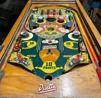Image # 83384: Duette Deluxe Playfield 
(This playfield is missing its rubber rings and both flippers.)