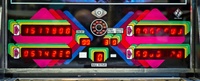 Image # 63892: Faeton Lower Backglass 
(The fuzziness of the illuminated digits are an effect of the camera and not original to the game. We include this image to show the backglass.)