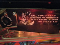 Image # 43469: Black Knight 2000 Playfield - T-Shirt Sticker 
(Serial number 531-243085.)