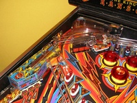 Image # 39498: Black Knight 2000 Early Production Playfield Plastics - Upper Playfield 
(The serial number of this game was not supplied to us.)