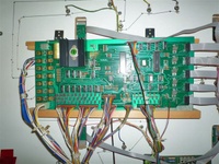 Image # 64436: Gun Men Inside Backbox - One Main Board 
(This game has the modified playfield and no mechanial chime unit.)