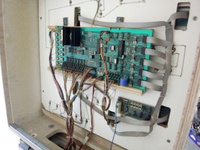 Image # 64449: Gun Men Inside Backbox - Main Board and Sound Card 
(This game has the modified playfield and a mechanical chime unit.)
