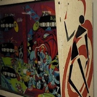 Image # 29342: Joker Engineering Prototype Backbox - Right 
(The cabinet has no serial number. The Playfield underside has handwriting and the cabinet relays are hand-labeled.)