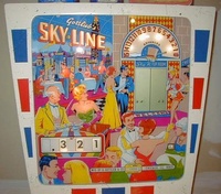 Image # 31312: Sky�Line Sample Game - Illuminated Backglass 
(Backbox is repainted. Serial number 01007 S.)