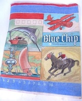 Image # 39825: Blue Chip Original Backglass Artwork 
(Artist is Lloyd Rognan.Pastels on paper.Dimensions 25 1/4 inches by 21 1/4 inches.From the Estate of Lloyd Rognan.)