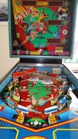 Image # 65889: Spain 82 Playfield 
(The elevated plastic ball tube is not original to this game.)