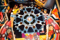 Image # 42556: BMX Early Production Playfield - Detail 
(Serial number EBMX1003.)