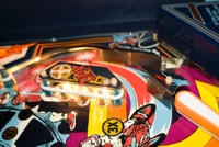 Image # 43313: BMX Early Production Playfield - Right Outlane Open 
(Serial number EBMX1003.)