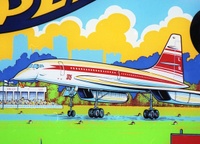 Image # 61115: Supersonic Artist Initials on Backglass 
(The initials 'L R' are on the tail of the aircraft.)