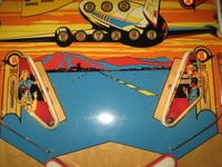Image # 62171: Bon Voyage Early Production Playfield - Detail 
(Serial number 1041.)