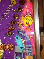 Image # 65545: World Defender Playfield - Detail 
(Serial number 6521.)