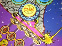 Image # 65541: World Defender Playfield - Detail 
(Serial number 6521.)