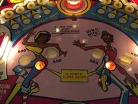 Image # 65838: Boogie Illuminated Playfield - Detail 
(Photographed at Pin-a-Go-Go 2015 in Dixon, California. )