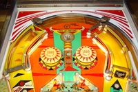 Image # 26747: Rawhide Upper Playfield 
(The captive ball is missing from the upper left lane.)