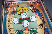 Image # 28202: Bow and Arrow Upper Playfield 
(The left spinning target has an incorrect design for this game.)